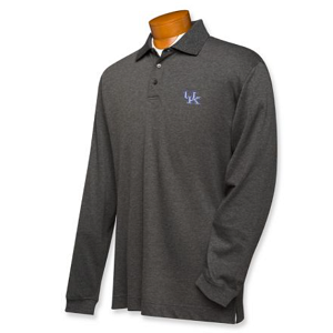 Kentucky Wildcats Men's CB DryTec LS Championship Polo - Charcoal